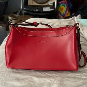 Lodis Vibrant Red Leather Shoulder Bag